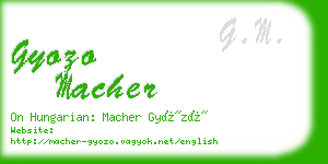 gyozo macher business card